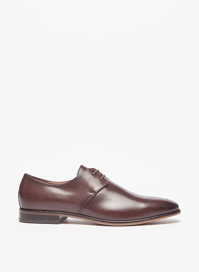 DUCHINI Men'S Textured Derby Shoes With Lace-Up Closure