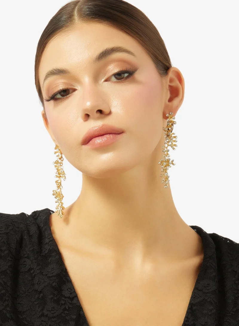 Ella Limited Edition Gold Embellished Drop Down Earrings