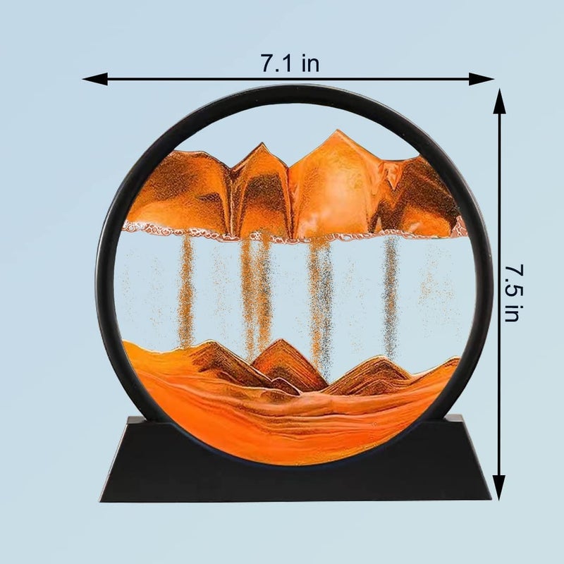 Rexez Moving Sand Art Picture Glass Liquid Painting 3D Natural Landscape showpieces for Home Decor Antique Gifts for Kids Office Desktop Decoration Desk Table Decorative Items - Image 4
