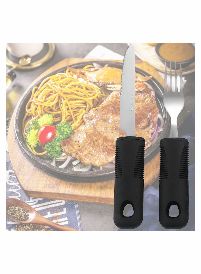 SYOSI 4 Piece Stainless Steel Cutlery Flatware Sets, Knife, Fork, Spoon, Tea Spoon Silver - Image 2