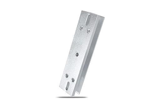 JK VISION U Bracket EM Lock for Frameless Glass Door,Suitable for in/Out Swing Door,for 600lbs EM Lock, Silver Polished Finish, Aluminum Alloy U Bracket for Home/Office/Factory/School, Access Control - Image 4