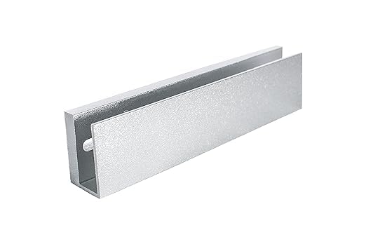 JK VISION U Bracket EM Lock for Frameless Glass Door,Suitable for in/Out Swing Door,for 600lbs EM Lock, Silver Polished Finish, Aluminum Alloy U Bracket for Home/Office/Factory/School, Access Control - Image 3