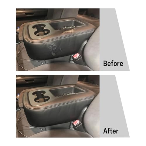 Priprilod Black Leather Center Console Jump Armrest Cover Fit for Chevy Silverado Tahoe Suburban Avalanche GMC Sierra Yukon XL 2007 2008 2009 2010 2011 2012 2013 with Zipper Designonly Leather - Image 3