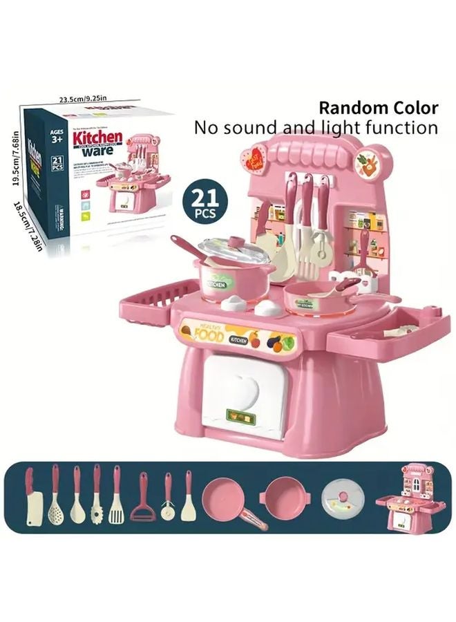 40Pcs Pink Pretend Play Kitchen Toys Vegetable Fruit Set Role Play Gift for Girls Aged 3 Plus - Image 4