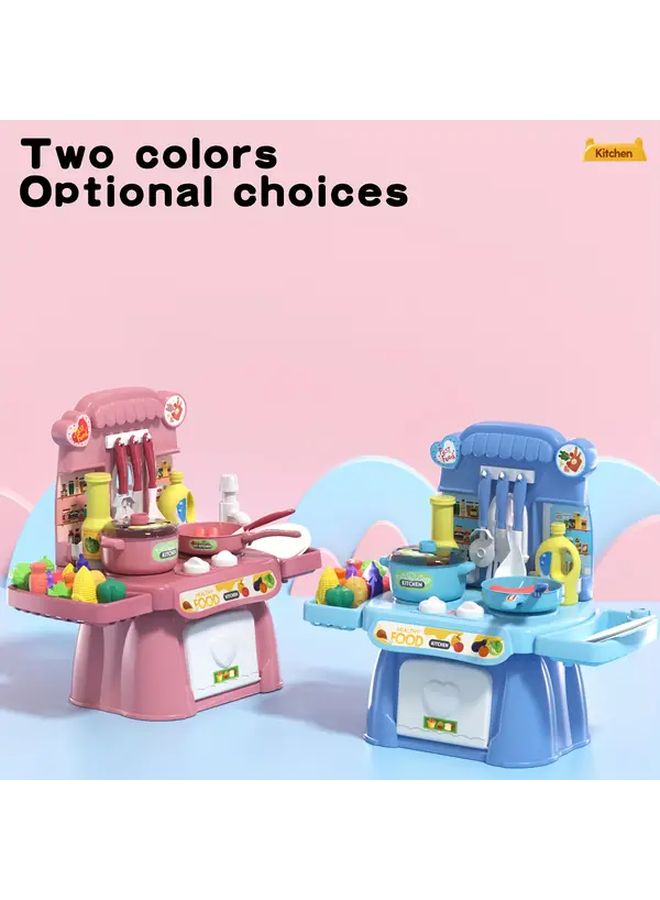 40Pcs Pink Pretend Play Kitchen Toys Vegetable Fruit Set Role Play Gift for Girls Aged 3 Plus - Image 2