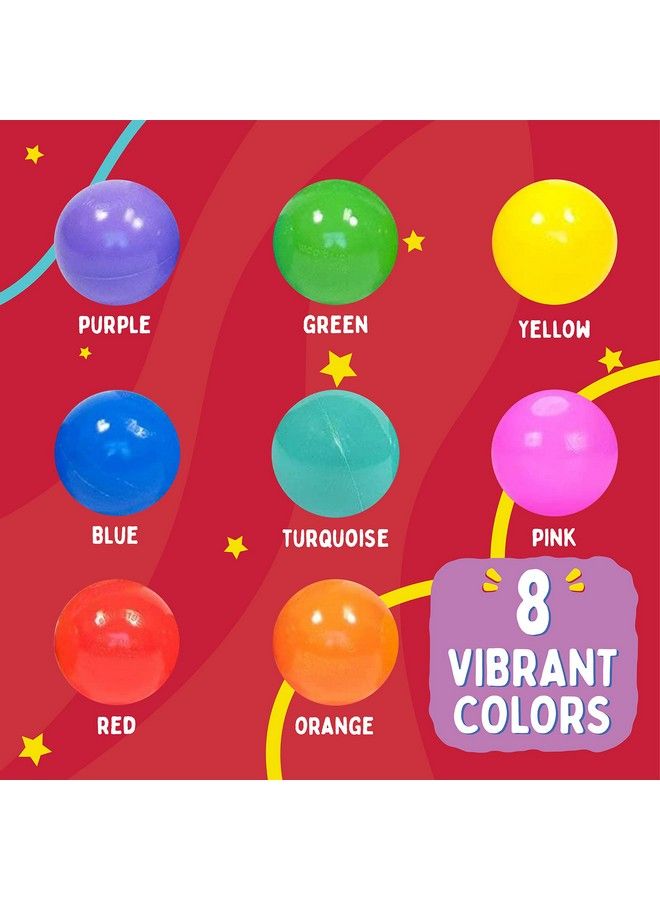 Playz 50 Soft Plastic Mini Ball Pit Balls W/ 8 Vibrant Colors Crush Proof Non Toxic Safe Assorted Bulk Plastic Balls For Toddler Baby & Kids Playpen Play Tents Indoor & Outdoor Playtime Fun  - Image 3