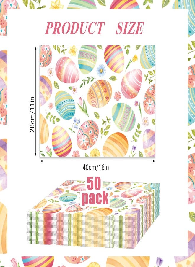 KOPOOEOE 50 Pcs Easter Eggs Paper Placemats, 11x16 Inch Eggs and Flowers Disposable Placemats Spring Seasonal Table Mats for Party Kitchen Dining Decoration - Image 2