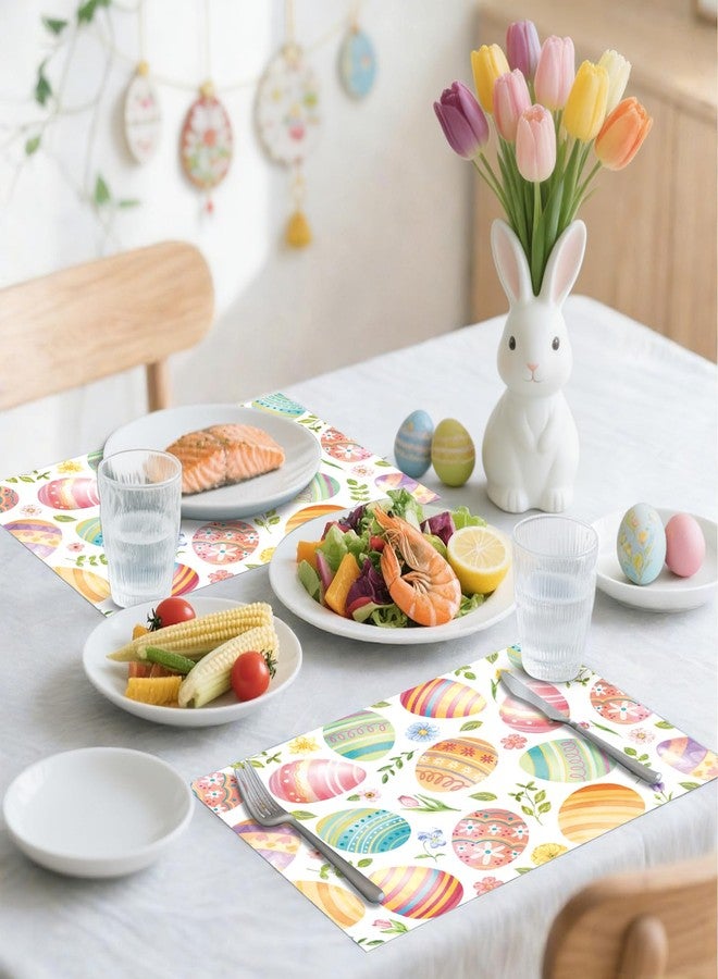 KOPOOEOE 50 Pcs Easter Eggs Paper Placemats, 11x16 Inch Eggs and Flowers Disposable Placemats Spring Seasonal Table Mats for Party Kitchen Dining Decoration - Image 5