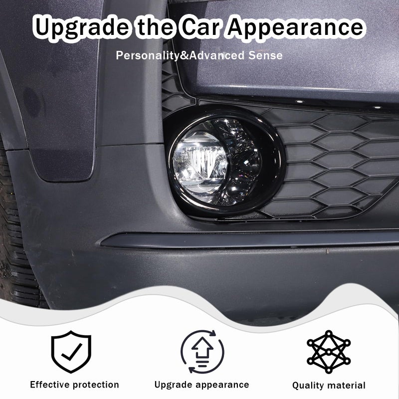 HIRUFAIT HIRUFAIT 2PCS Car Front Fog Lights Ring Cover Trim for Honda Pilot 2019-2022, ABS Material Automotive Front Bumper Driving Fog Lamp Light Decorative Frame Accessories, Black - Image 2