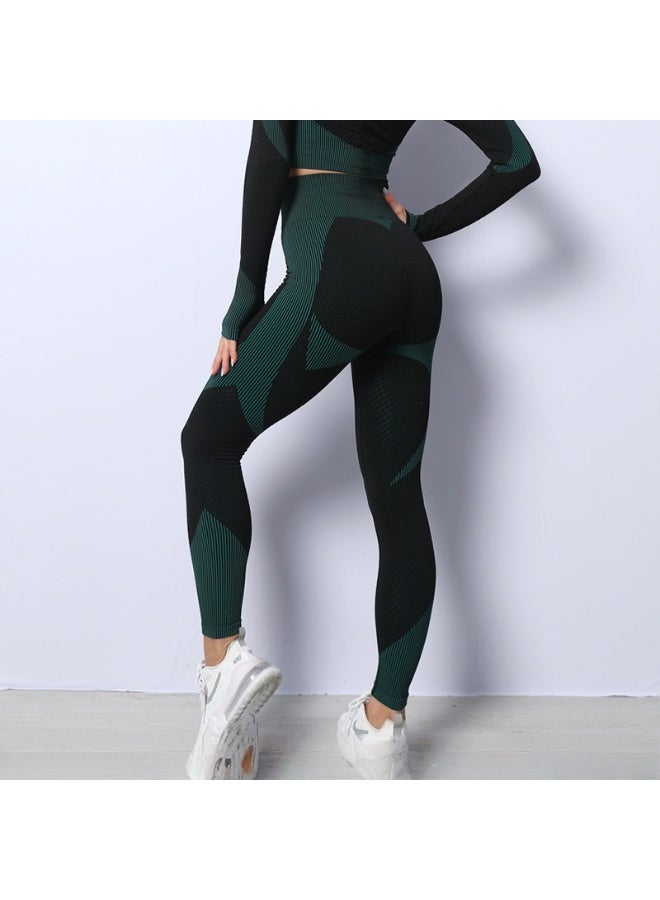 NIBEMINENT Women's 3pcs Seamless Workout Outfits Sets, Yoga Sportswear Tracksuit Leggings and Stretch Sports Bra Fitness - Image 3