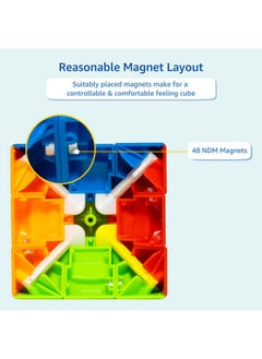 كوبليلو مكعب كيوبيليلو تويست 3M 3×3 (مغناطيسي) بدون ملصقات | مكعب سرعة بدون ملصقات للأطفال والكبار | تصميم مقاوم للفرقعة والالتصاق | لغز العصف الذهني السحري السريع لتخفيف التوتر (متعدد الألوان)  - Image 2