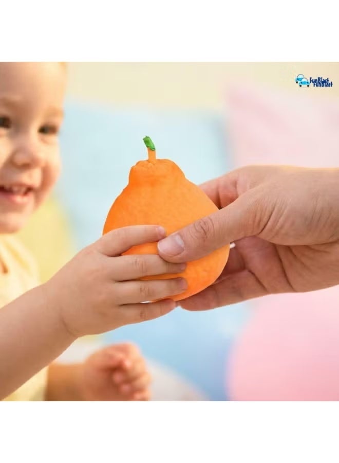 FunBlast Squishy Orange Toy – Pack of 1 Soft & Slow Rising Stress Relief Toys, Realistic Fruit Design, Non-Toxic PU Foam Fidget Toy for Kids & Adult (Orange) - Image 3
