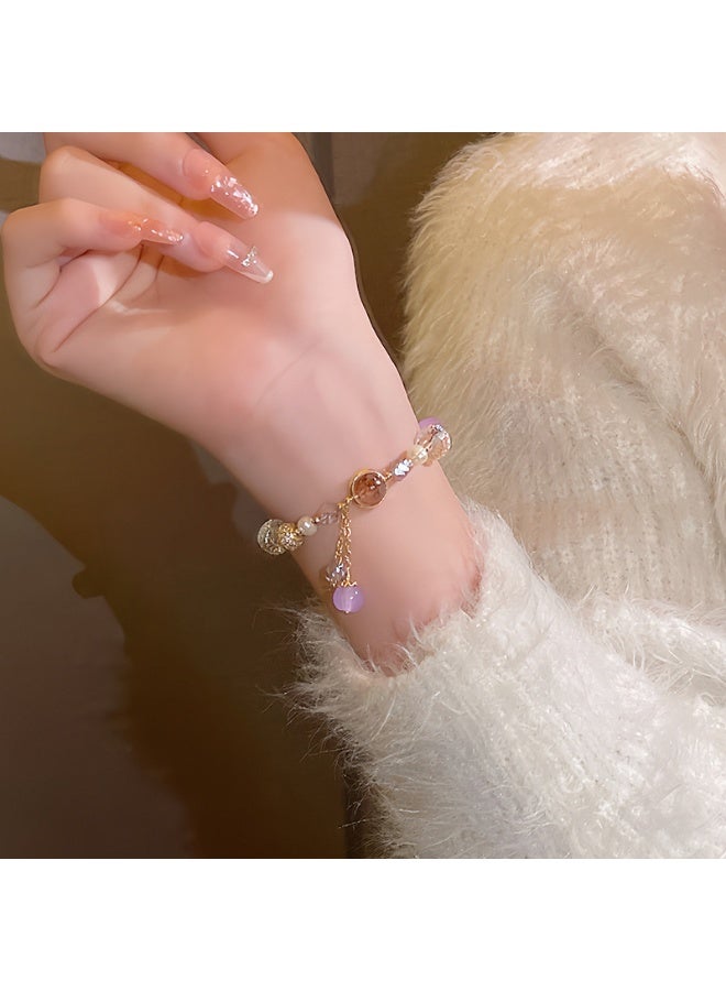 سوار زجاجي كريستالي للنساء مع سحر لطيف وأساور مرصعة بالكريستال، هدايا مجوهرات عصرية - Image 3