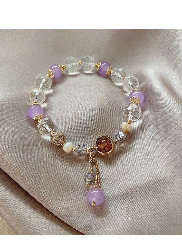 سوار زجاجي كريستالي للنساء مع سحر لطيف وأساور مرصعة بالكريستال، هدايا مجوهرات عصرية - Image 2