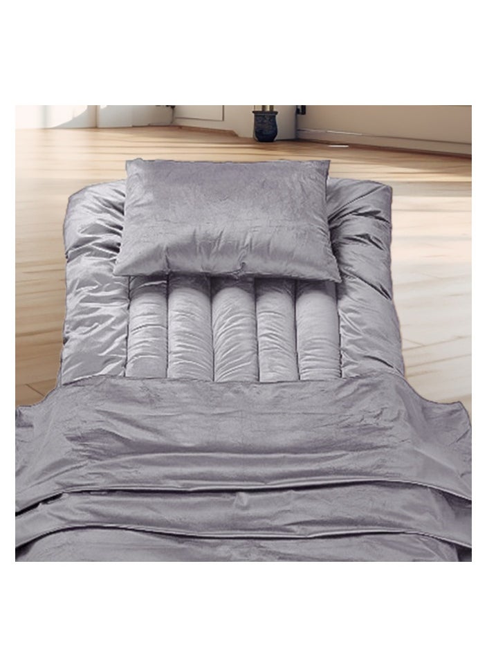 SMART HOME The 4-in-1 guest package consists of a mattress, a light blanket, a pillow, and an elegant bag. A soft velvet package made of high-quality materials. A single-person natural cotton mattress measuring 200x90 x10 cm.  - Image 2