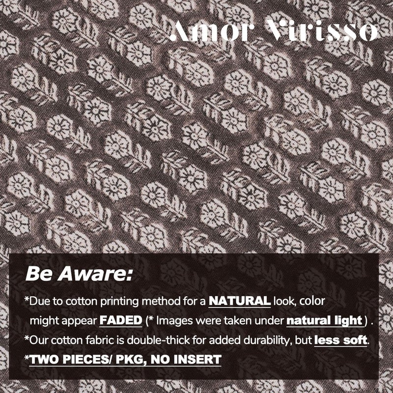 Amor Virisso Decorative Pillow Covers with Flower Pattern, Couch Pillows for Living Room, Farmhouse, Neutral Pillow Covers, Decorative Accent Sofa Pillows, 1 Piece, Dark Brown - Image 5