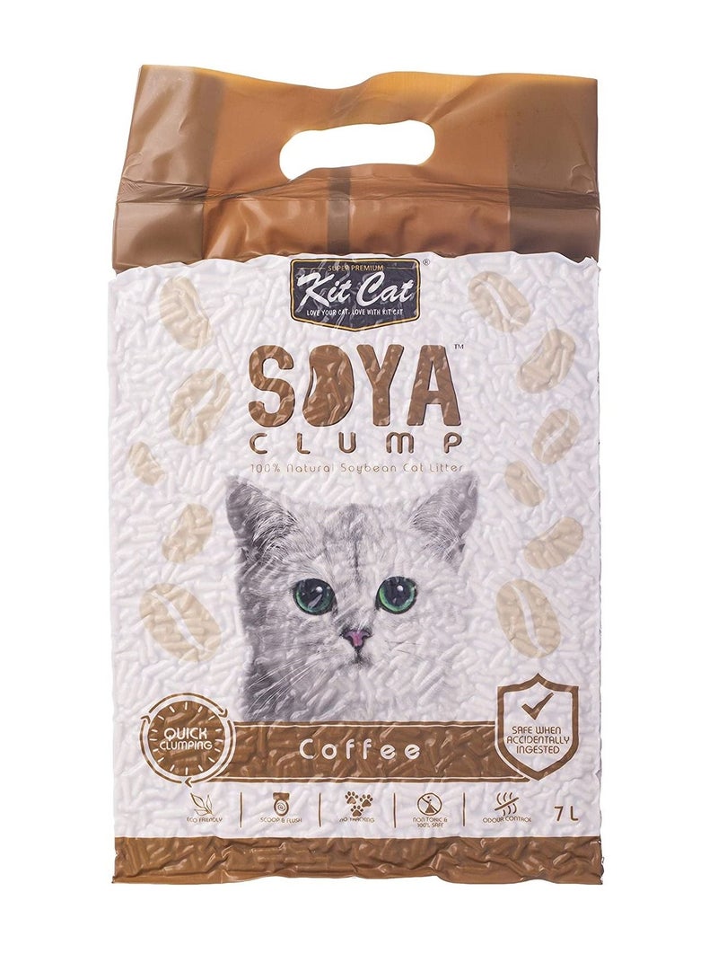 Kit Cat رمل قطط بنكهة فول الصويا والقهوة 7 لتر
