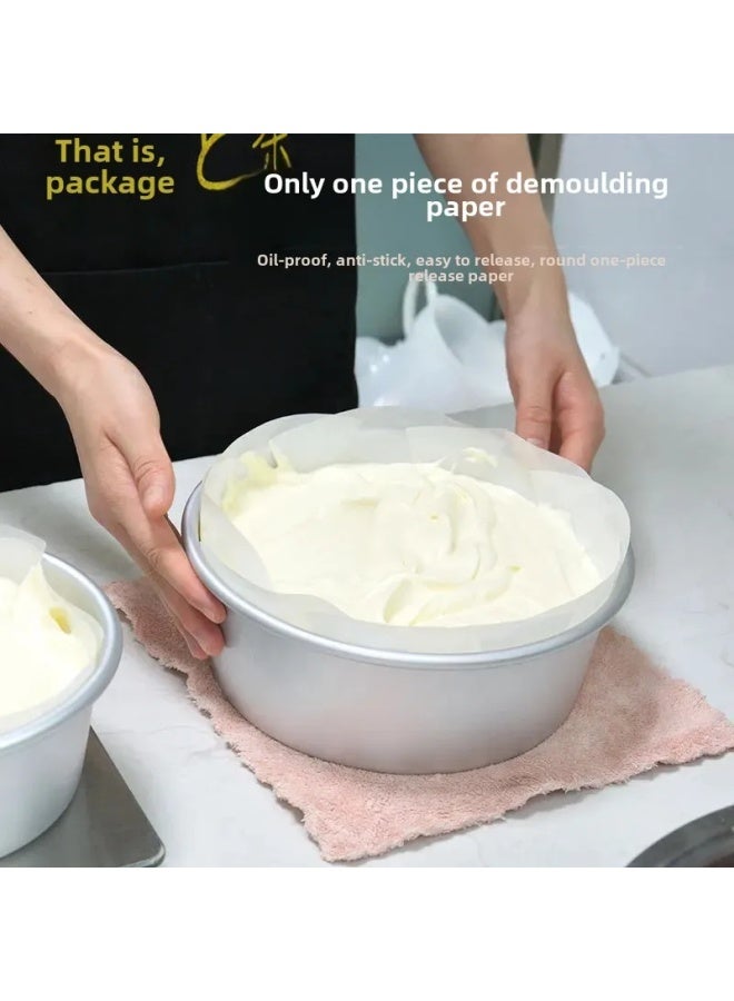Baks Baking Square Mold For Cakes Pastries Tray Base Removable Oil Paper Pad Multi-functional Cake Baking Round Pad-Specifications:Round Cake Demoulding Paper-Dimensions:8 Inch 35Cm100 Sheets