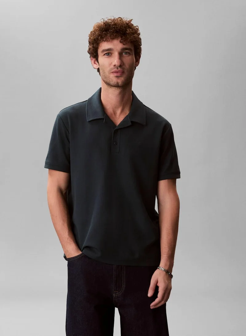 Waffle Texture Polo Shirt