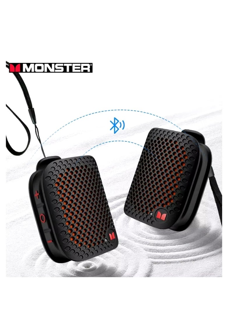 Monster - M3 Wearable Portable Detective Magnetic Speaker Clip-on Bluetooth Speaker TWS Stereo Broadcast Portable Speaker - Image 1