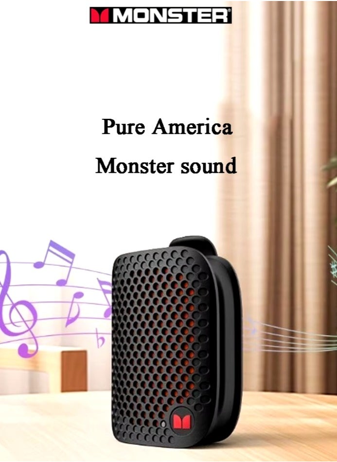 Monster - M3 Wearable Portable Detective Magnetic Speaker Clip-on Bluetooth Speaker TWS Stereo Broadcast Portable Speaker - Image 1