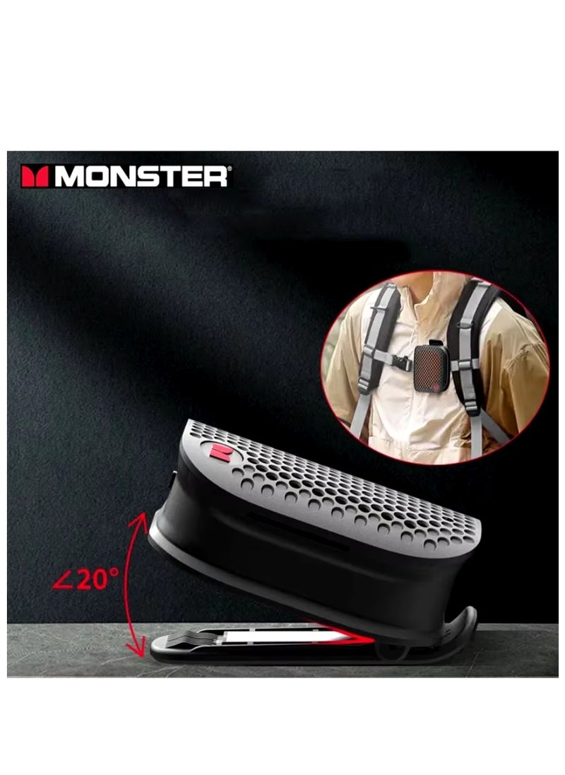 Monster - M3 Wearable Portable Detective Magnetic Speaker Clip-on Bluetooth Speaker TWS Stereo Broadcast Portable Speaker - Image 1