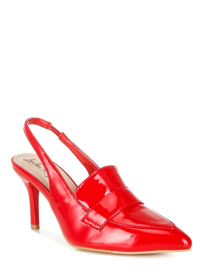 لندن راج صندل لوفر Slingback باللون الأحمر