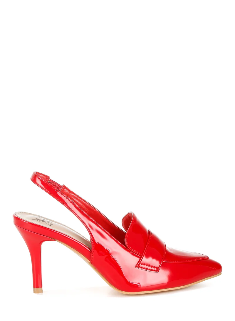 لندن راج صندل لوفر Slingback باللون الأحمر