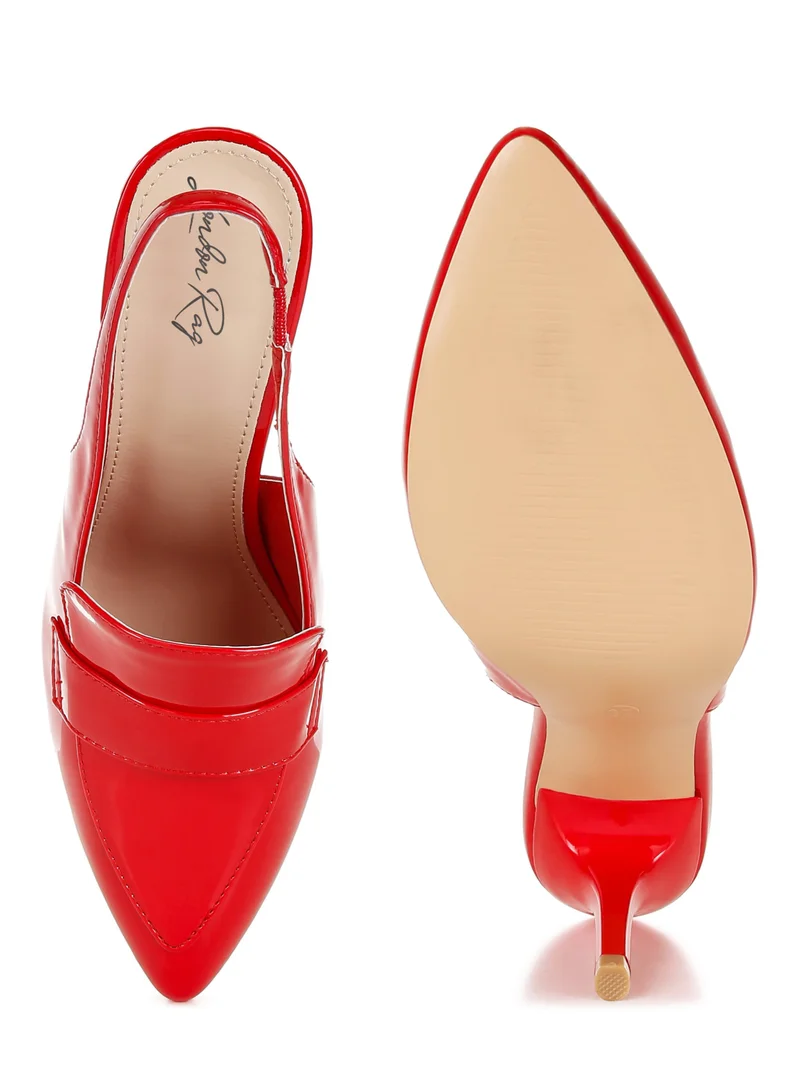 London Rag Slingback Loafer Sandals in Red