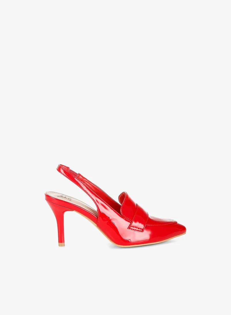 Slingback Loafer Sandals in Red