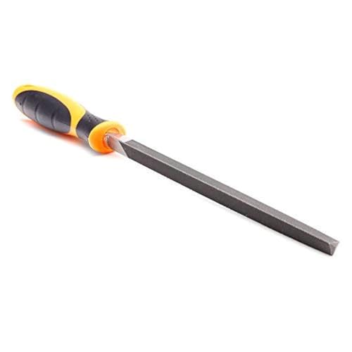 FINDER Bastard Cut Mill File, 8" Triangle File with High Carbon Hardened Steel, Ergonomic Grip, Comfortable Handle, Hand File for Filing or Trimming Holes Ideal for Wood, Metal, Plastic - Image 5