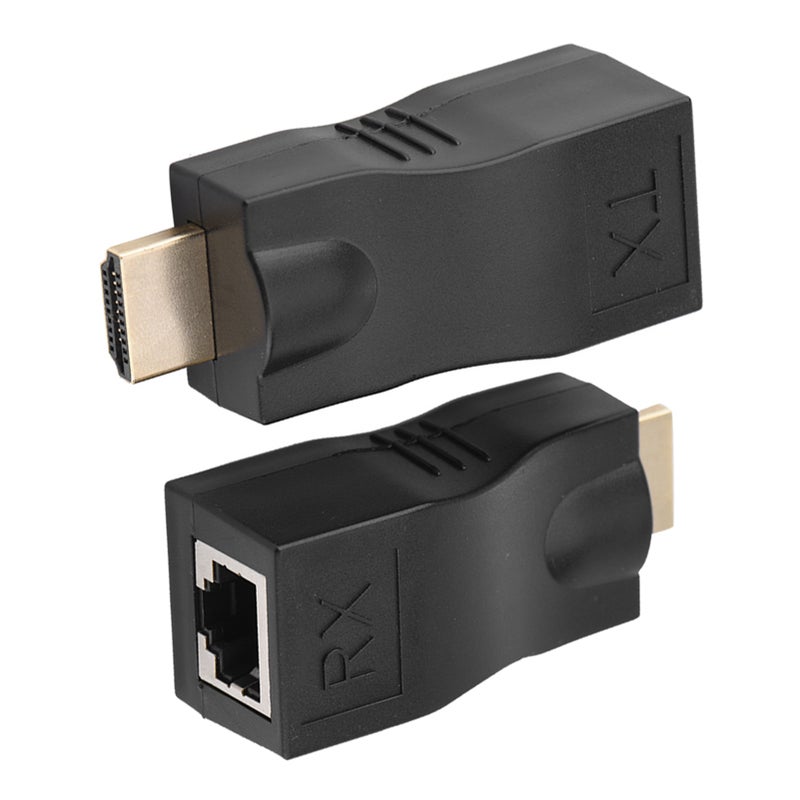 مُحوّل ومرجّع تمديد كابل الشبكة HDMI 2x 30 مترًا إلى RJ45 عبر كابلات CAT‑5e و CAT6 - Image 1
