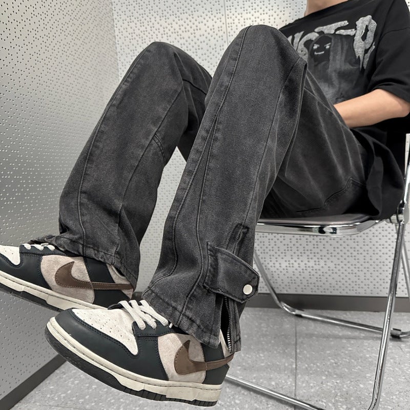 Unisex Classic Denim Jeans Loose Fit Daily Outdoor Wear - Image 1