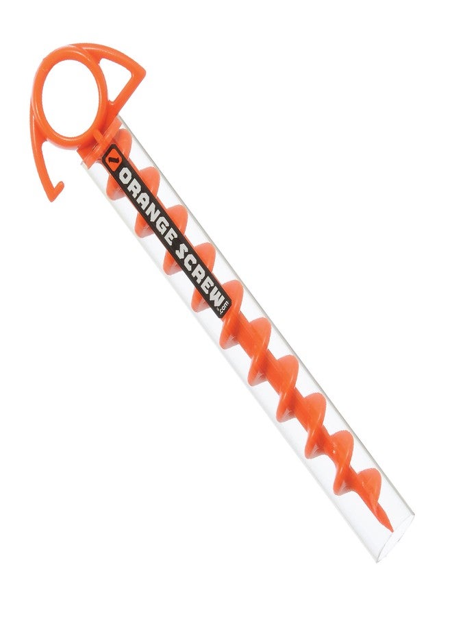 Orange Screw Ultimate Ground Anchors: Heavy Duty Screw-in Tent Stakes for High Wind, Sand, Canopies, and Camping - Made in USA, Included T-Grip Tool - (Small, Single Pack, Orange) - Image 1