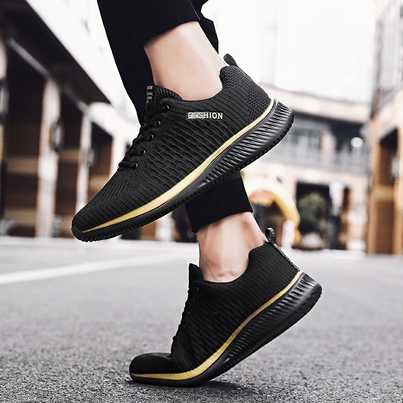 Fashionable Plus Size Unisex Sneakers black red  - Image 4