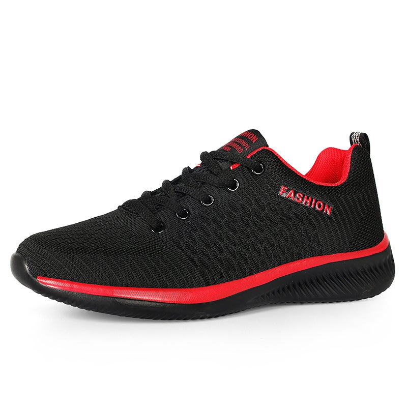 Fashionable Plus Size Unisex Sneakers black red  - Image 1
