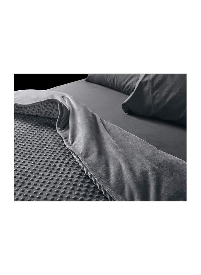 RelaxBlanket 60''x80'' Duvet Cover for Weighted Blanket | Premium Super Soft Minky Dot | Dark Grey-minky Dot - Image 4
