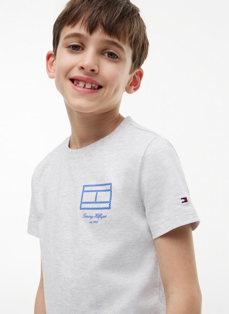 TOMMY HILFIGER Outline Flag Logo Jersey T-Shirt - Image 3