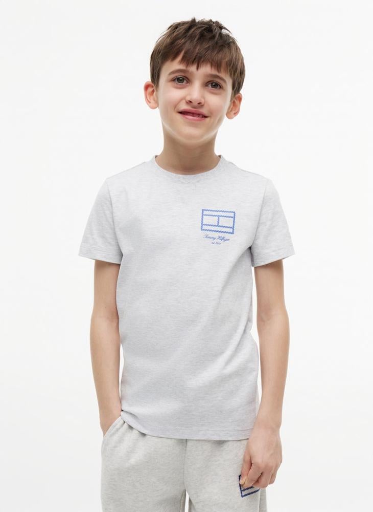 TOMMY HILFIGER Outline Flag Logo Jersey T-Shirt - Image 1