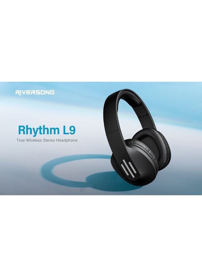 RIVERSONG - Rhythm L9 Over-Ear Wireless Headphones with Foldable Design, Black Color - Image 1