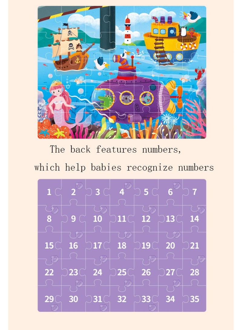 HALAMODO Stage 3 Transportation Educational Puzzle | Advanced Wooden Jigsaw for Kids 3+ | 24-35 Piece Puzzle Set | Includes Manual & Reward Stickers | Premium 5mm Plywood | Number Learning on Back | Non-Toxic Material | Parent-Child STEM Toy | Develops Observation & Logical Thinking - Image 4