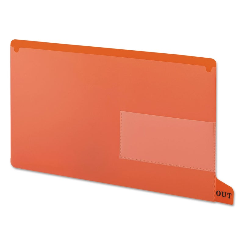 Smead End Tab Poly Out Guide, Two-Pocket Style, Bottom Position Tab, Legal Size, Red, 25 per Box (63950) - Image 1