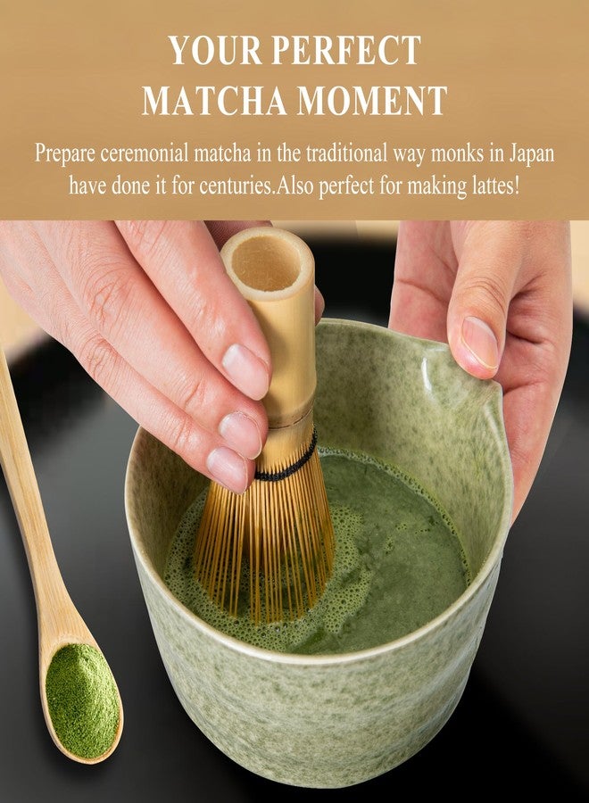 YIBO Matcha Whisk Set, Matcha Making Kit Whisk (Chasen Holder), Ceramic Whisk Holder (Pink), Bamboo Scoop, Powder Starter Sifter, Spoon Japanese Tea Tools For Ceremony Gift - Image 4