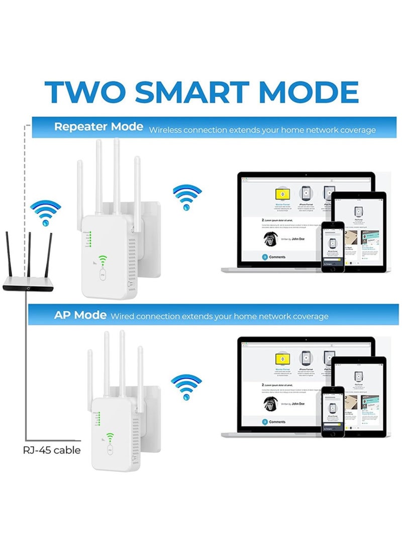 VKL WiFi Extender, Wireless Internet Repeater，With Up to 8000 Square Feet Of Coverage, 1.2Gbps Dual Band 2.4G/5G WiFi Range Extender WiFi  - Image 4