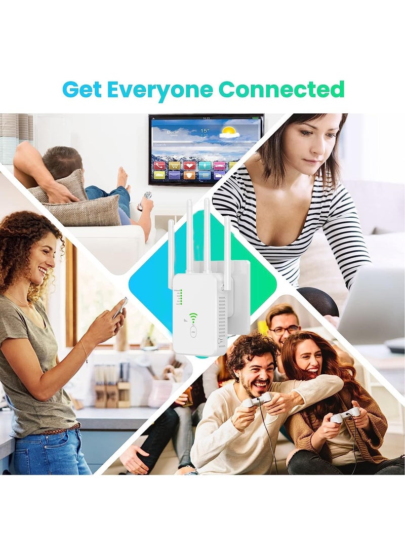 VKL WiFi Extender, Wireless Internet Repeater，With Up to 8000 Square Feet Of Coverage, 1.2Gbps Dual Band 2.4G/5G WiFi Range Extender WiFi  - Image 2