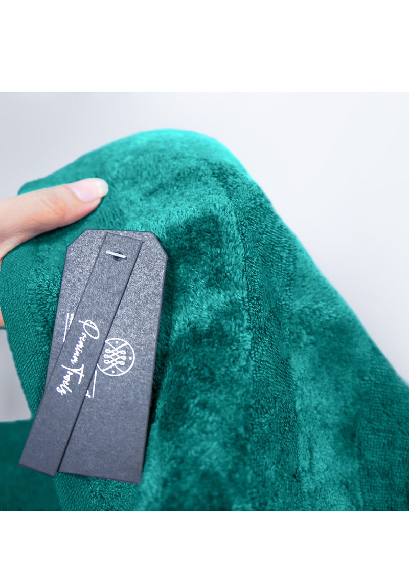 RIZARIES - Luxury Bathrobe - 100% Soft Velour Cotton - Teal - 4 Pieces set - Unisex - Image 1