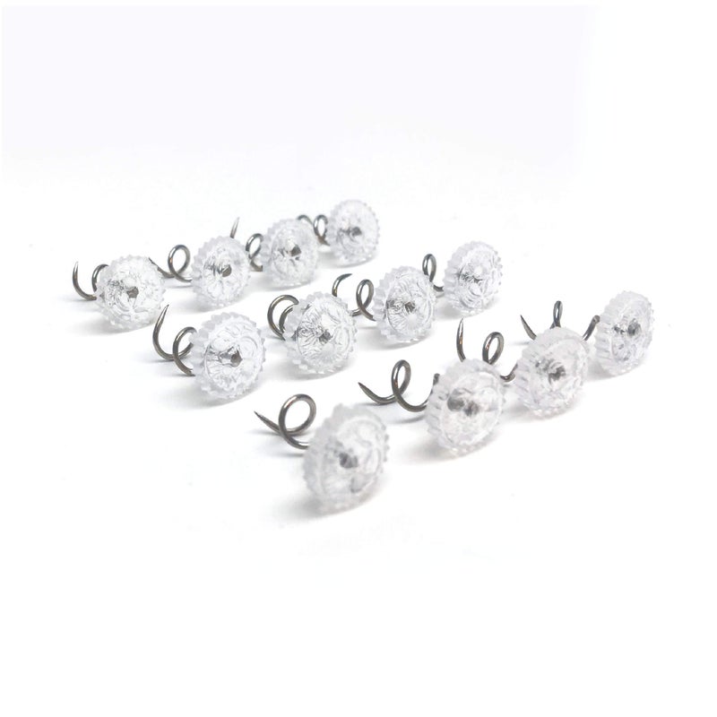 Fresh Ideas FRESH IDEAS Dust Ruffle, Spiral Push Pins to Keep Skirt in Place Bedding Accessories, Set of 12, White  - Image 1