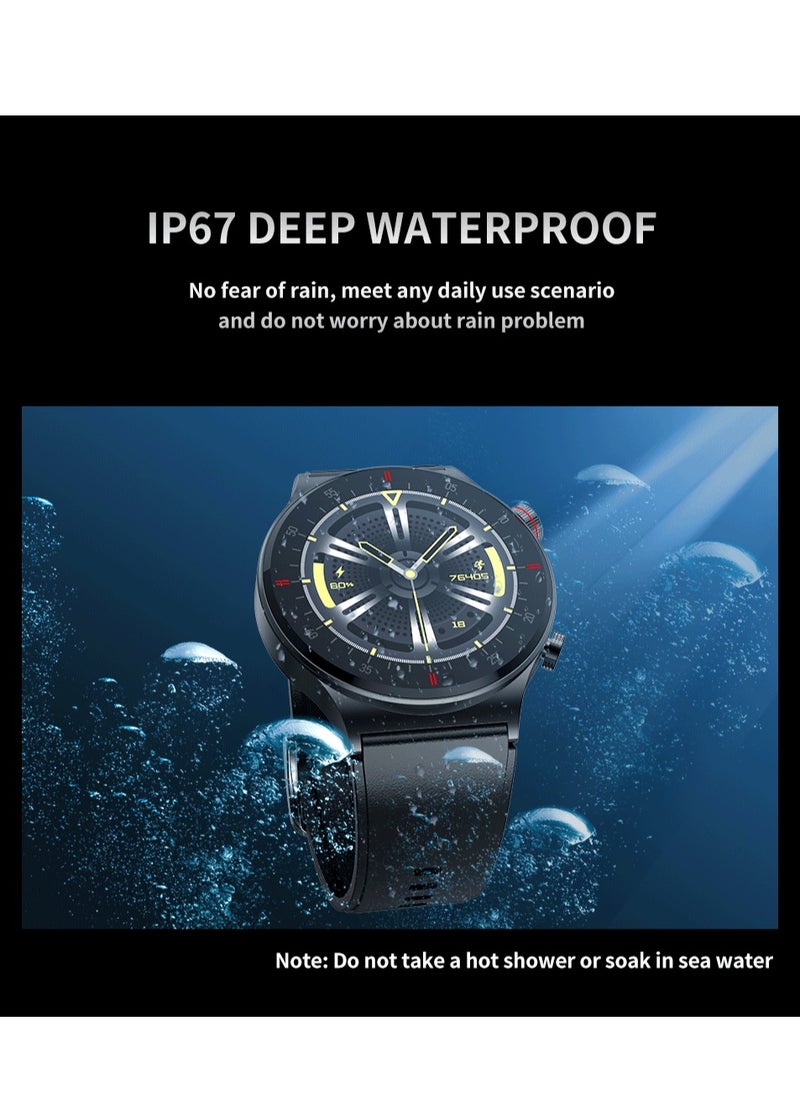 LIGE 260 mAh Bluetooth Calling 1.28 inch Full Screen Smart Watch Sports Fitness Tracking Sleep Monitoring for Men Women Black with Replaceable Strap  - Image 4