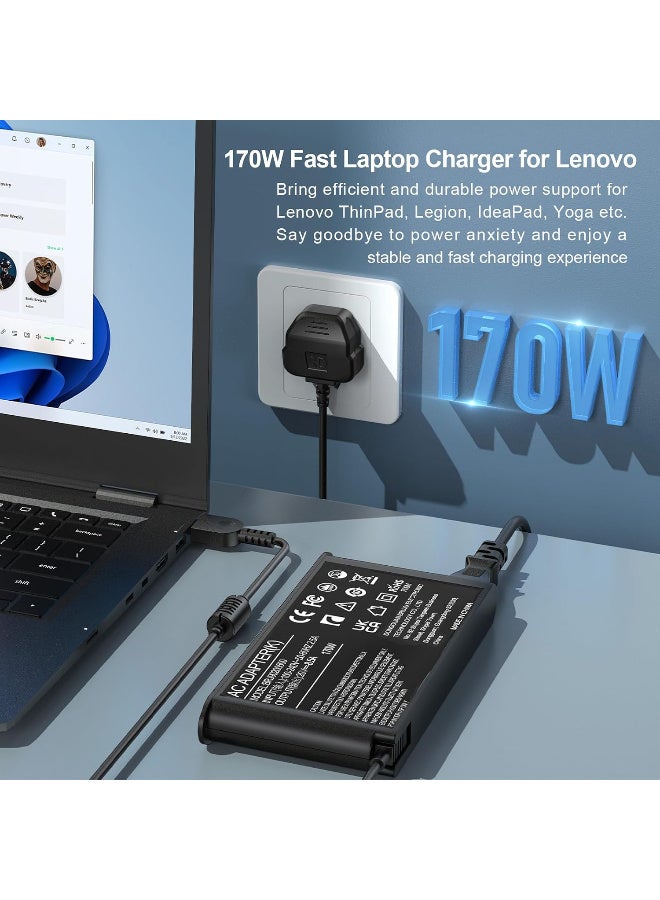 Zexen 170W Charger Slim Compatible with Lenovo Laptop 20V 8.5A AC Adapter for Lenovo LOQ 15IAX9 15IRX9 15ARP9 15IRX10 Legion Slim 5 5i Yoga Pro 9i ThinkPad P15 P16 P17 IdeaPad Pro 5 - Image 5