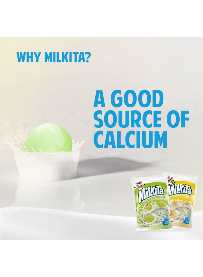 MILKITA Milkita Creamy Shake Candy Bag, Gluten Free Chewy Candies with Calcium & Real Milk, Zero Trans Fat, Low-Sugar (Banana & Honeydew) 60 Pcs - Image 4